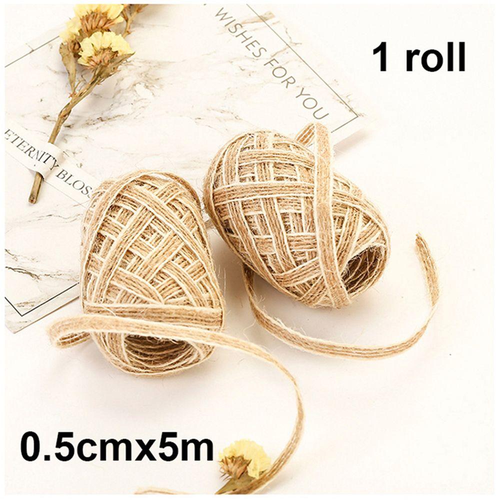 0.5mm Wedding Decor Lace Rustic Ornament Jute Burlap Rolls Trims Tape Hessian Ribbon Fish Silk Rope