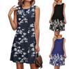 Женские летние платья Повседневные платья без рукавов с круглым вырезом и принтом в стиле океана