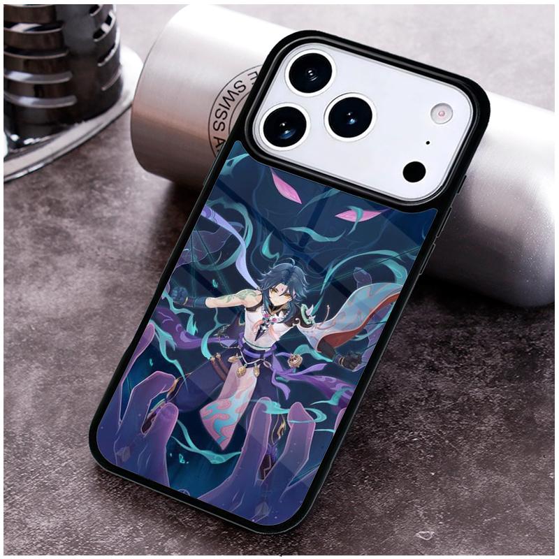 Мягкий чехол для телефона Genshin Impact Сяо для iPhone 17 16 15 Pro Max Air 14 13 12 11 Plus Ударопрочный чехол