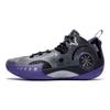 Li Ning Shadow 3 Амортизирующие Скользкие Устойчивые к истиранию Низкие Баскетбольные Кроссовки Мужские Черно-Фиолетовые ABPR049-5