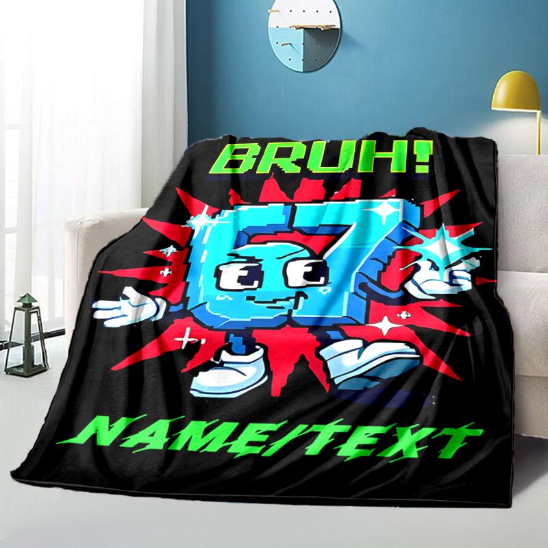1PC Custom Name "80s Retro Vibes" flannel blanket versatile,all-season throw suitable for the living room,bedroom,camping,travel,and gift