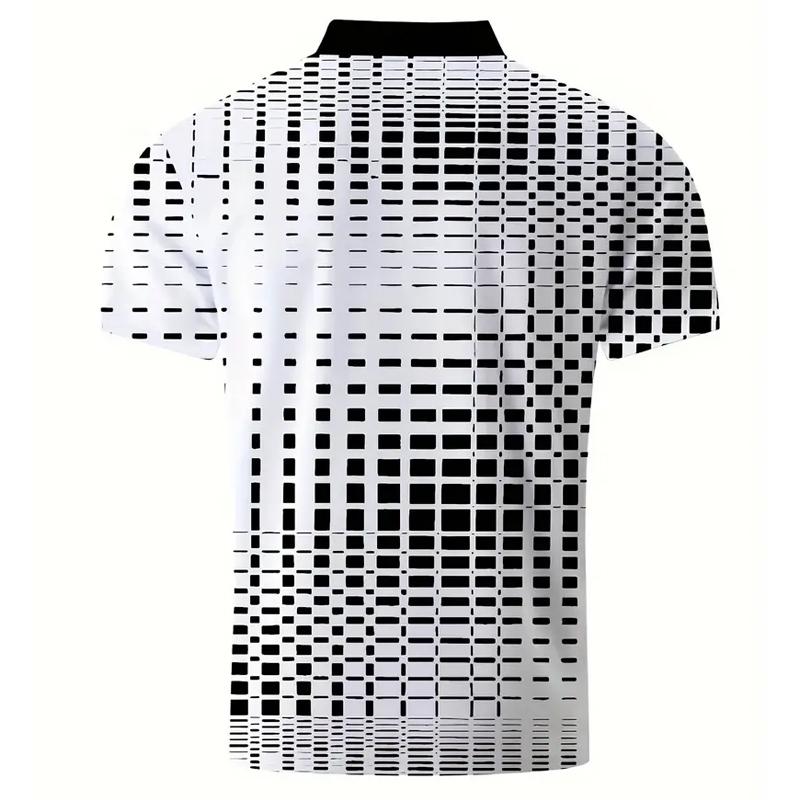Мужская рубашка поло на пуговицах Polos Повседневная спортивная рубашка с лацканами и коротким рукавом Модная летняя рубашка поло стандартного кроя