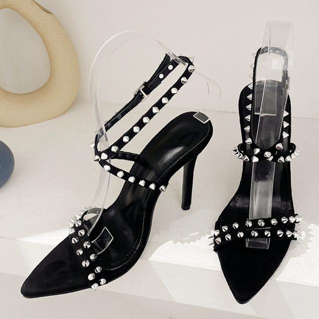 Liyke/пикантные сандалии с металлическими заклепками и ремешком на щиколотке, новые женские гладиаторы с открытым носком, вечерние туфли для зачистки, летняя обувь на каблуке, женские сандалии