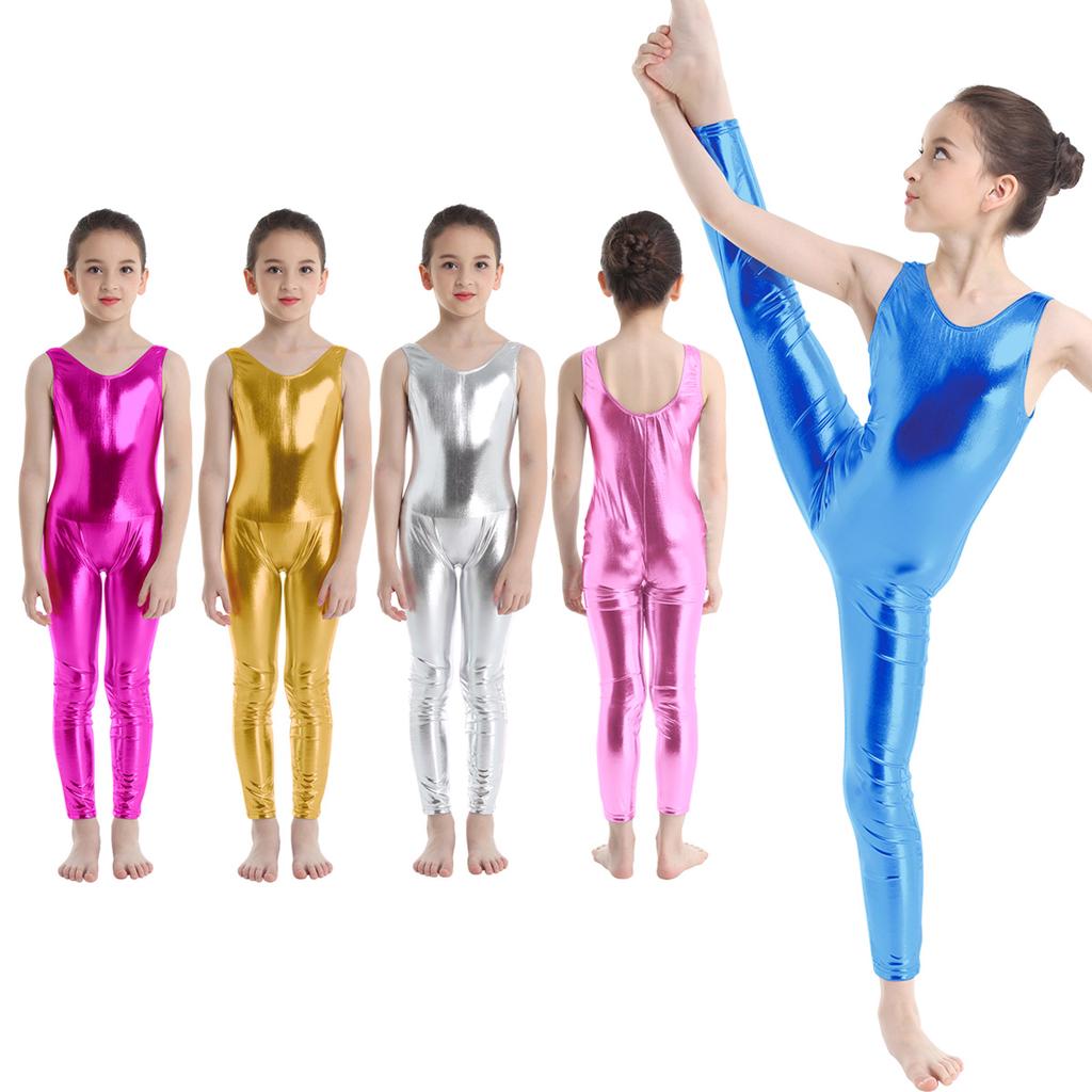 Kid Girls Ballet Dance Leotard Catsuit Gymnastics Full Body Jumpsuit Dancewear