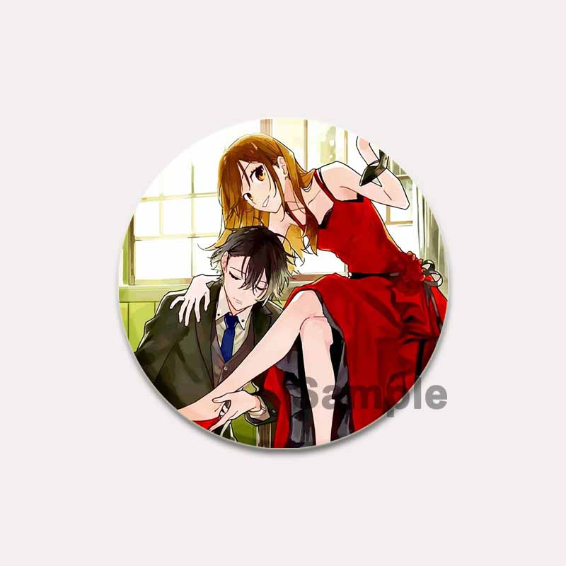 32/44/58 мм Love Anime Horimiya Значки на рюкзаке Аксессуары Miyamura Izumi Hori Kyouko Мультфильм Броши для одежды Сумка Декор Подарки Булавки