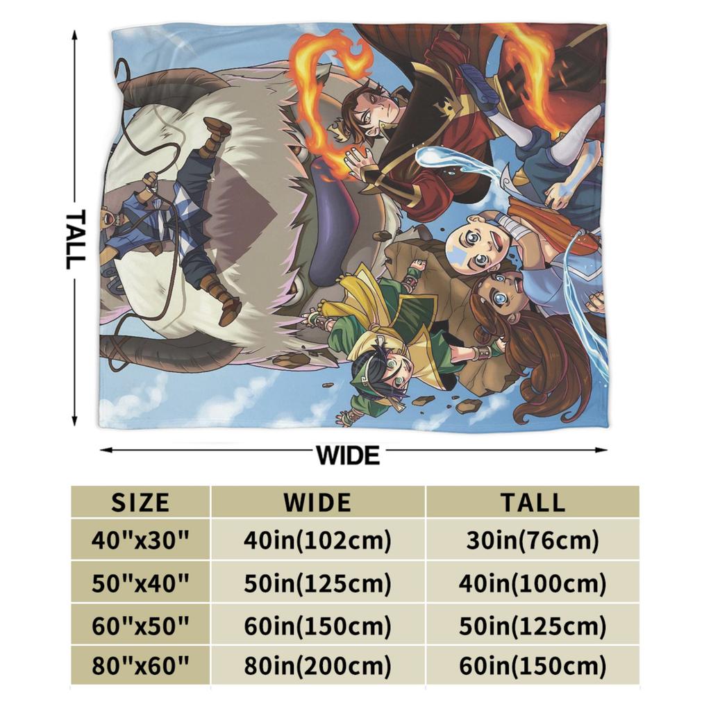 Avatar The Last Airbenders Flannel Blanket Winter  Soft Warm Throw Blanket for Children Living Room Bedspread Sofa Bed Cover