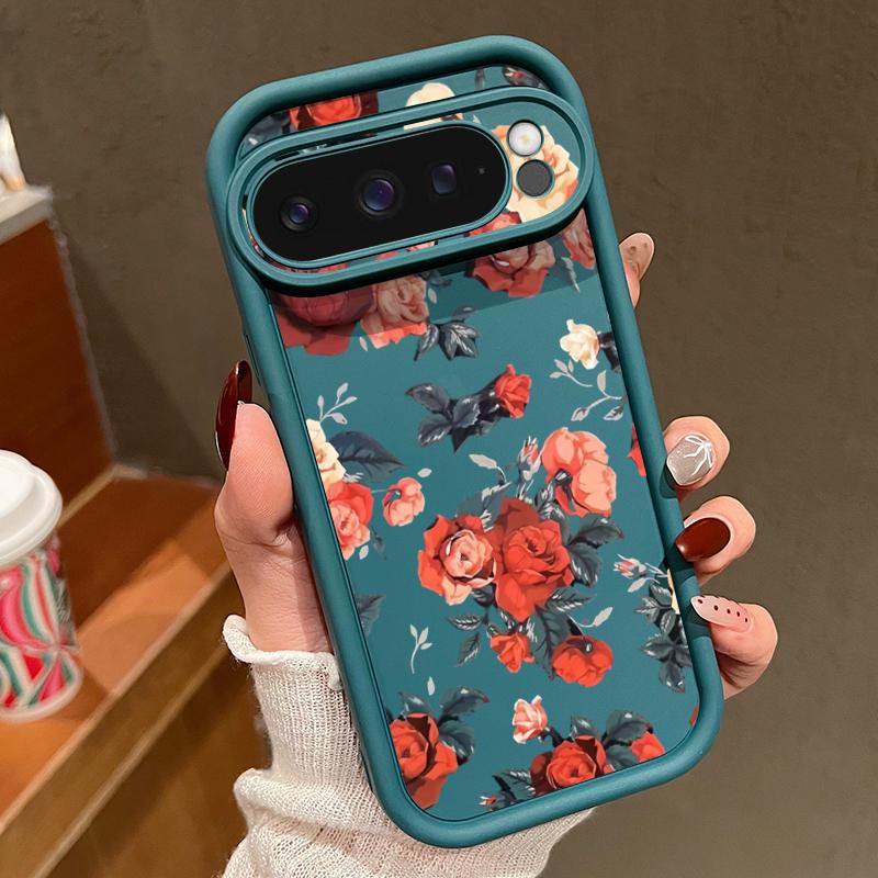 Мягкий силиконовый чехол с рисунком розы для Google Pixel 9 8 Pro Xl 8a, противоударный матовый защитный чехол для линз от падения