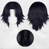 Парик для косплея Chrollo Lucilfer, аниме, средняя часть, короткие, черные, термостойкие, синтетические волосы, парики для вечеринки на Хэллоуин + шапочка для парика