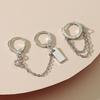 2 шт./компл., кулон-цепочка, круг для пирсинга, алюминиевый сплав, асимметричные зажимы для ушей, серьги-кольца для повседневной жизни