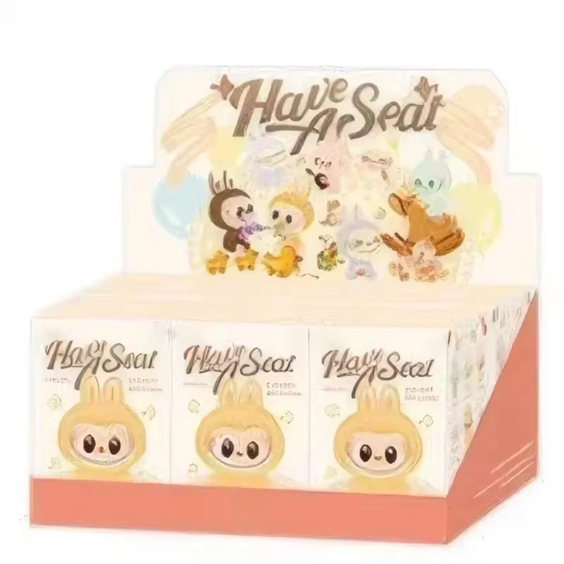 1:1 высококачественная кукла Macaron 2nd The Monsters Labubu Sitting Party Vinyl Plush Blind Box Decorative Surprise Box Doll Collection Gif