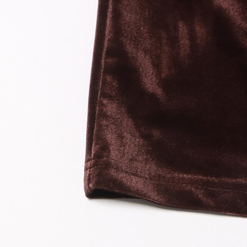 Платье из двух частей из искусственного бархата с переплетением: Весна 2025 г. Утягивающий длинный рукав для женщин