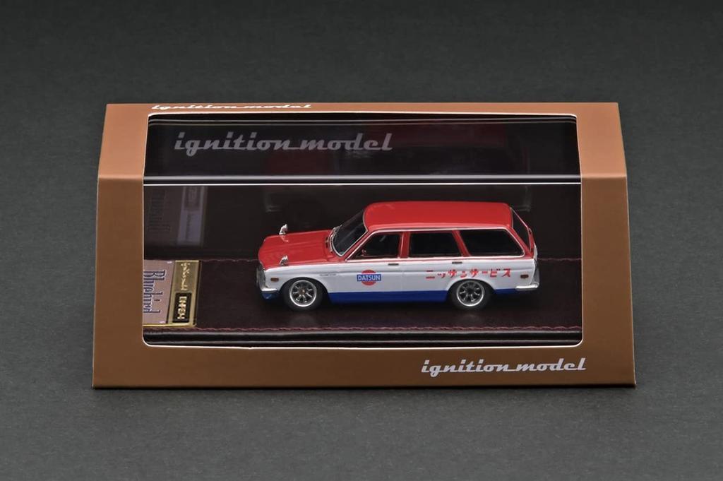 Ignition Model Datsun Bluebird Wagon Finished Product 1/64 (510) Red/White/Blue