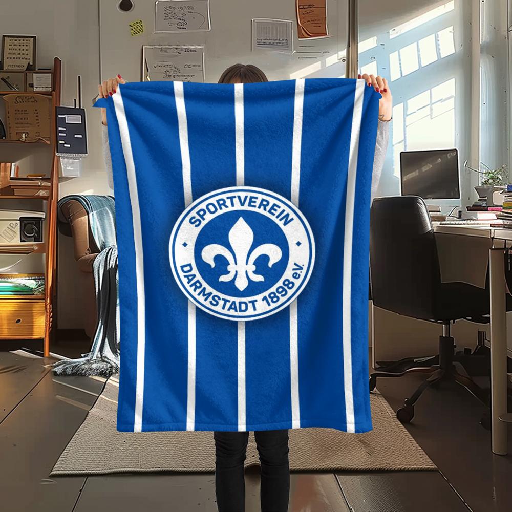 1pc SV Darmstadt 98 Print Flannel Blanket, High quality Comfortable for All Seasons, Home Decor, Warmth and Comfort, Perfect for Christmas Gifts92