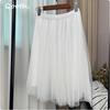 Летняя женская милая мини-юбка из тюля, многоярусная, на резинке, плиссированная, в корейском стиле QT2624