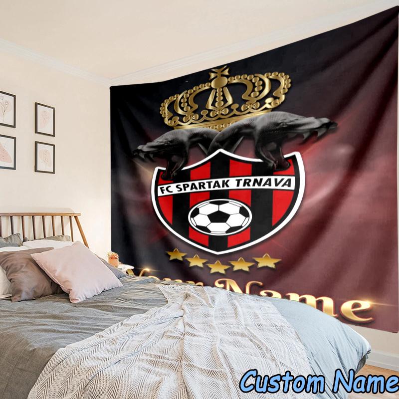 Custom Name Spartak Trnava Tapestry Accessories for Bedroom,Livingroom, dormitory Room Wall Hanging Decor, Fan Birthday Gifts