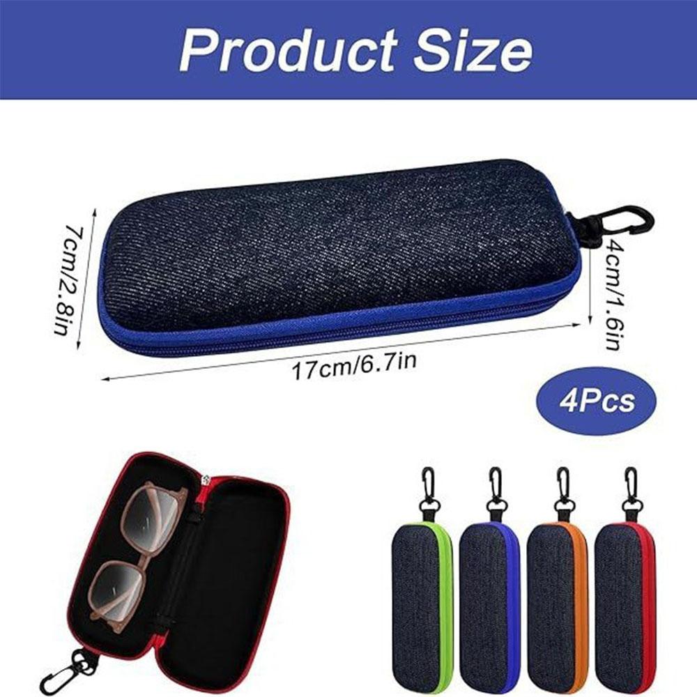 4 шт. Чехол для очков на молнии с карабином для мужчин и женщин