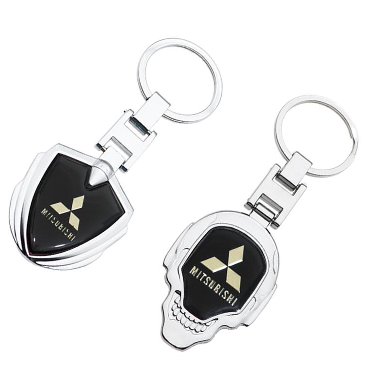1pcs new metal Zinc Alloy Car KeyChain sticker Key Chain Keyring Key Ring Creative Emblem Auto Badge accessories For Mitsubishi