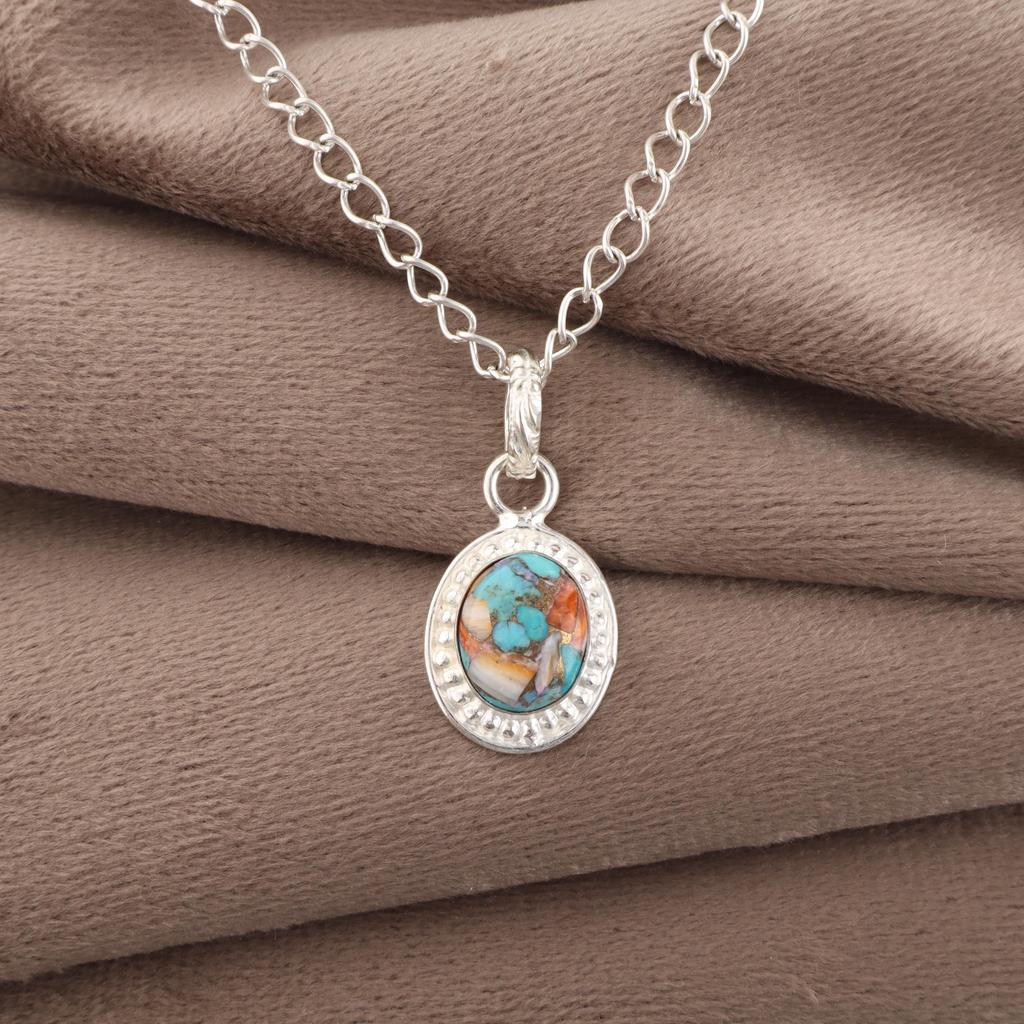 Украшения из самоцвета Спини Ойстер, Подвеска из 925 пробы стерлингового серебра, Подвеска из серебра ручной работы Спини Ойстер для свадебного подарка