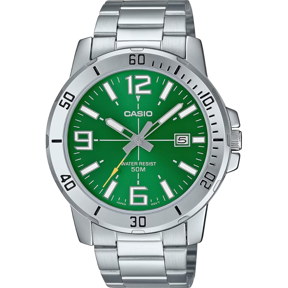 Casio Standard Analog Quartz Men's Watch MTP-VD01D-3BV Metal Band Green International Model