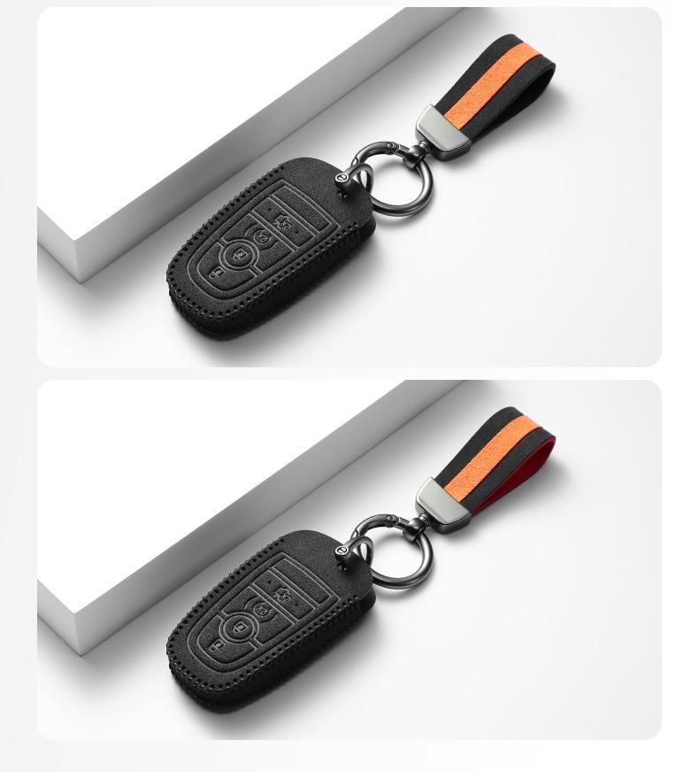 Two-Tone Suede Key Shell for Ford Mondeo, Edge, Explorer, and Focus