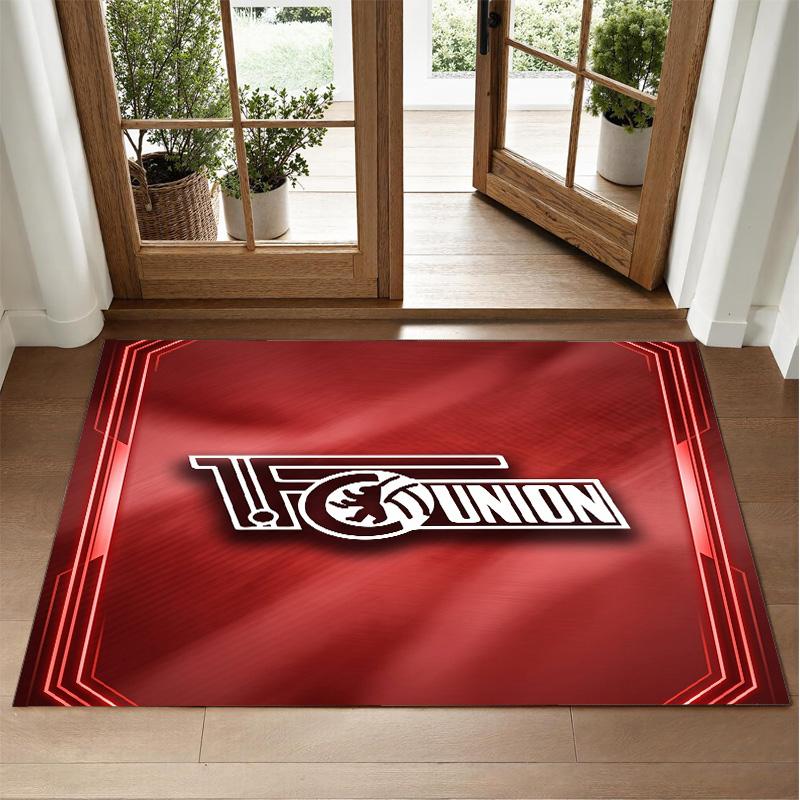 Union Berlin FC Design Crystal Velvet Rug Soft Decorative Mat for Bedroom Entrance