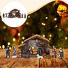 12Pcs Jesus Manger Scene Figurines Nativity Set Christmas Decoration for Shelf Mantel Decor Resin