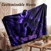 Custom Name Flannel Blanket,Solo Leveling Lightweight Warm Bed Blanket For Couch & Holiday Gift