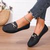 Spring Autumn Solid Color Women's Flat Shoe Fashionable Round Toe Low Heel Casual Large Size Slip-on Women's Flat Shoes