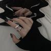 Korean Version Geometric Irregular Ring Retro Fashion Pleated Lava Open Ring Hip Hop Index Finger Ring