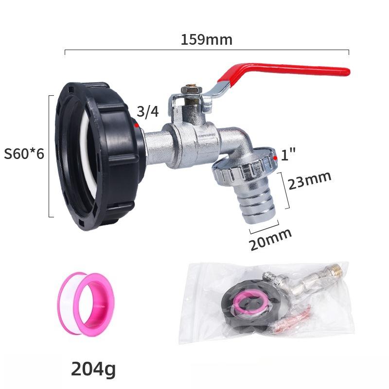 Прочный адаптер для крана IBC-бака S60*6 с крупной резьбой на 1/2'' 3/4'' соединительный элемент для замены клапана для сада и дома кран