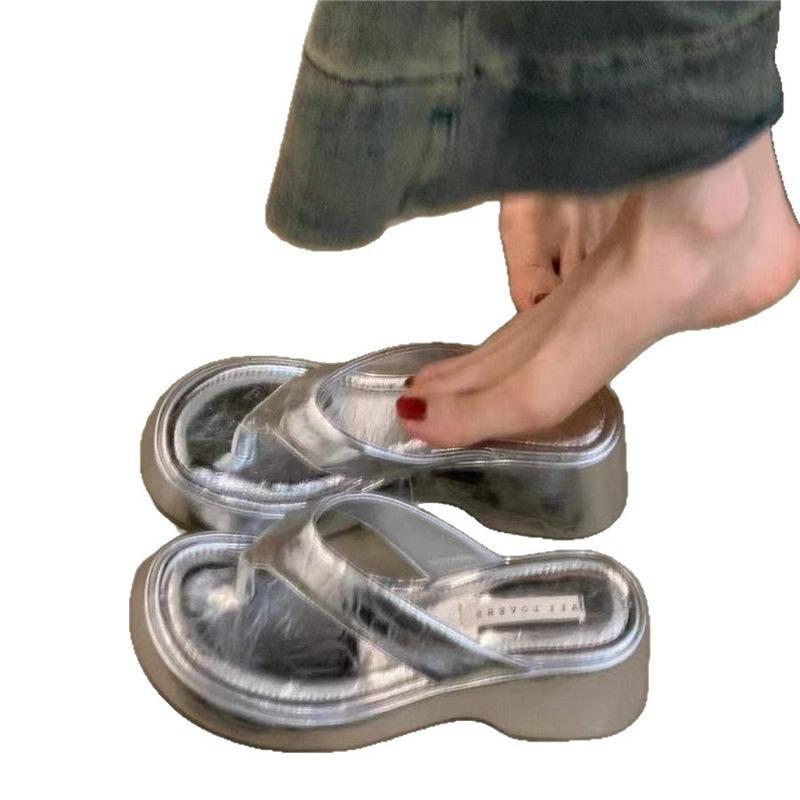 Тапочки женские новые лето 2025 милый розовый леопардовый принт носок универсальный танкетка круглая голова носить шлепанцы женские