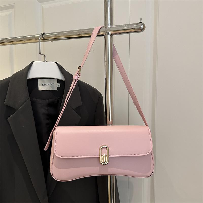 Ручная сумка-багет женская маленькая квадратная сумка французская индивидуальность трендовая 2025 новая замок модная ретро подмышечная зарубежный стиль на одно плечо