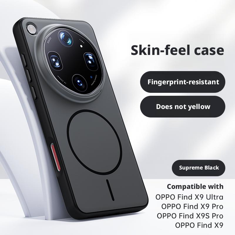 Для Oppo Find X9 и X9 Pro, X9s Pro и X9 Ultra Чехол Магнитный Матовый Поверхность 'Кожа Младенца' Анти-Отпечатки Пальцев Прочный Гибридный Чехол