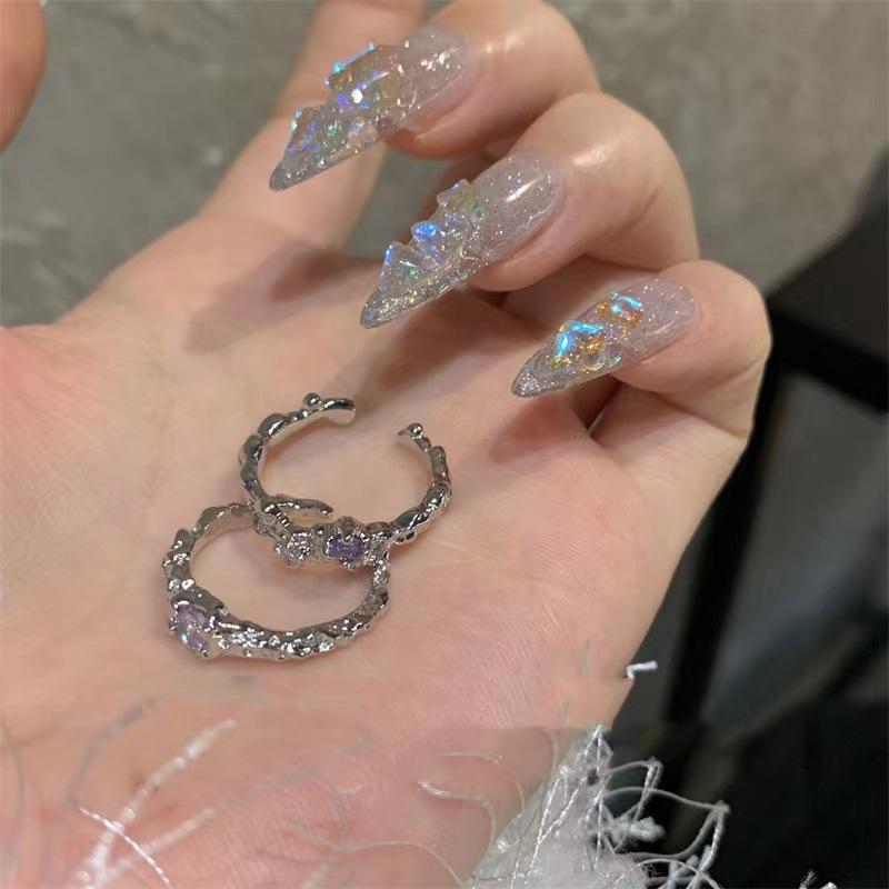 Y2K Pink Crystal Bowknot Zircon Rings for Women Fashion Sweet Lovely Girl Open Adjustable Ring Kpop Party Jewelry Gift 2023