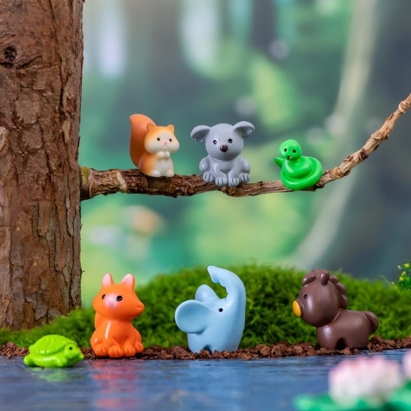 Mini Fairy Garden DecorationResin Small Animal Statue Simple Style Animal Theme Decoration Accessories