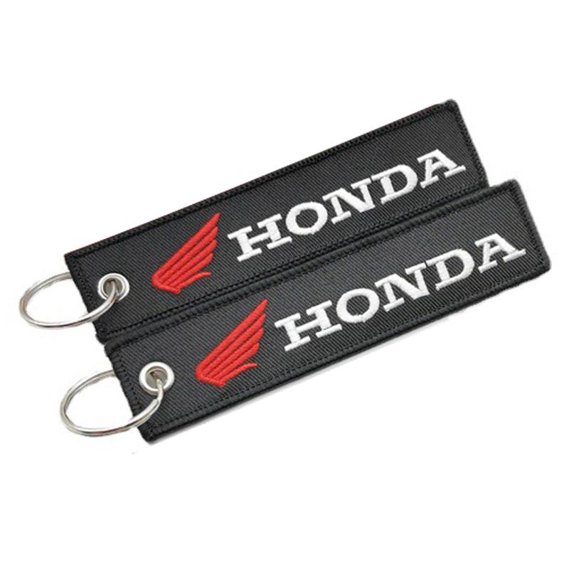 AAALJ1 for Honda CBR 600RR CBR 1000RR CB650R CB1000R Motorcycle Embroidery Keychain Keyring Label Racing Emblem Key Pendant Gifts