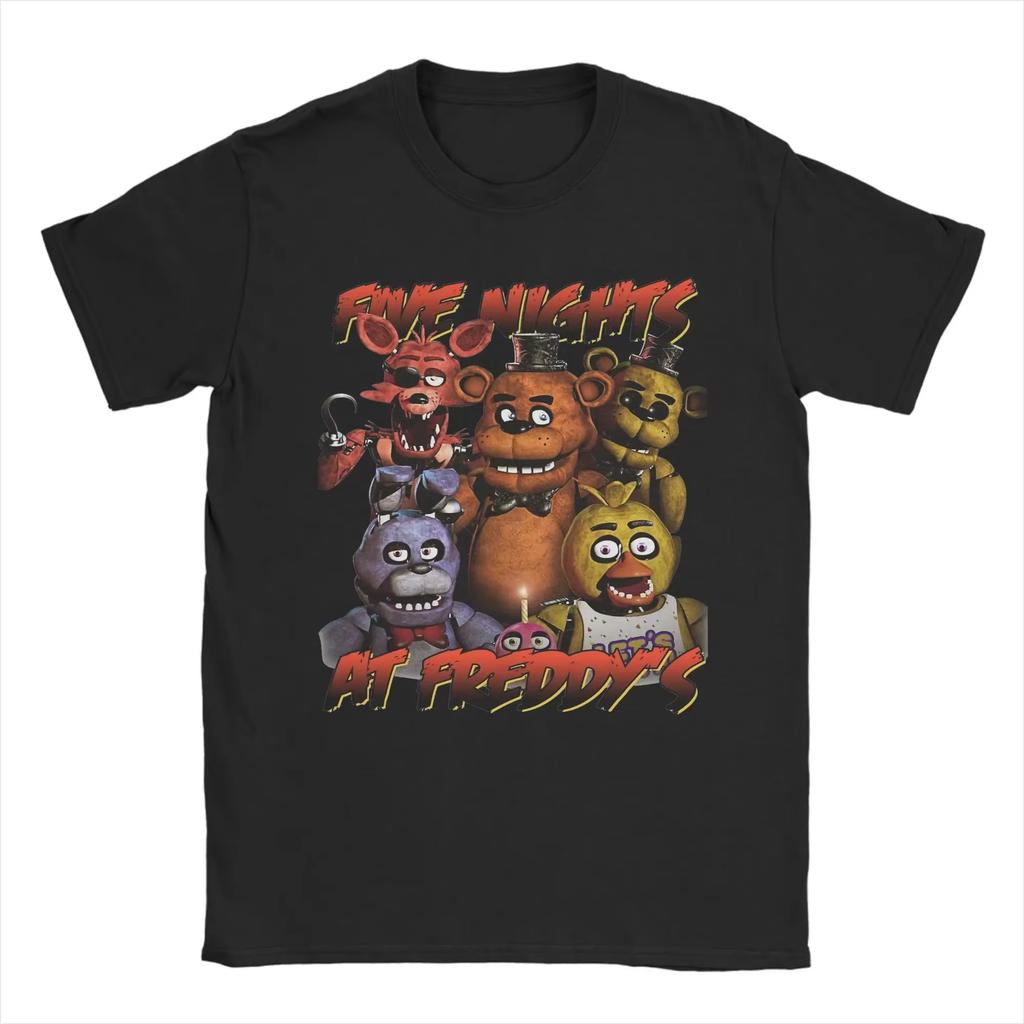 Five Nights At Freddys FNAF Мужская юмористическая футболка с графикой 2026 Новая хлопковая классическая с круглым вырезом с коротким рукавом Повседневная футболка