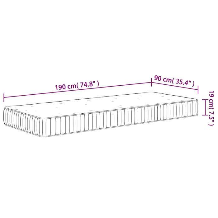 VidaXL Matelas à ressorts ensachés moyen 90x190 cm 372809