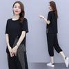 Casual Sports Suit for Women Loose Large Size Women's Clothing To Look Slim Summer Clothes New Short-sleeved Women's Cropped Pants Two-piece Set