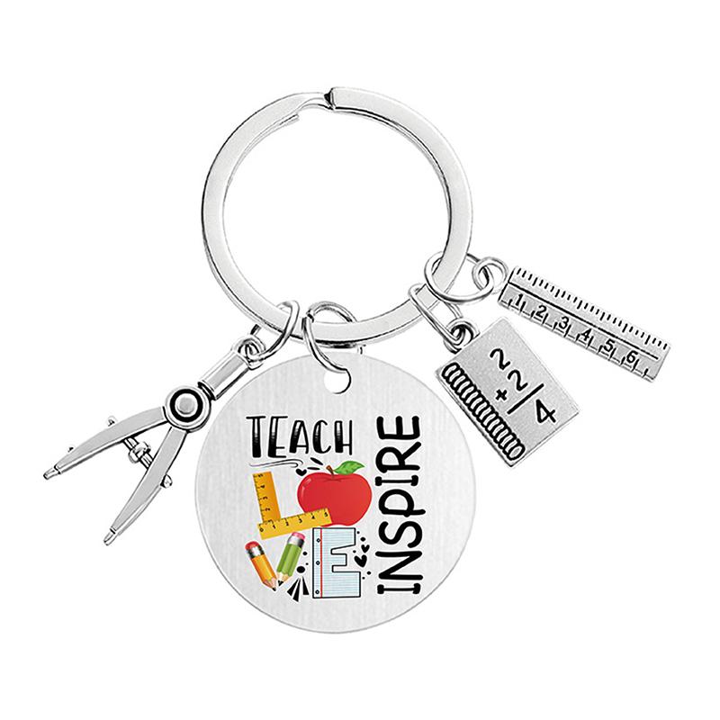Teacher Key Chain Thank You Teacher Text Popular Pendant Key Chain Teachers'Day Pendant Gifts For Teachers