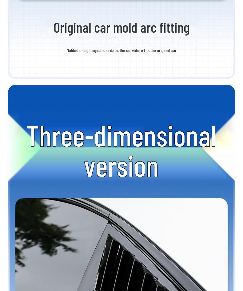 Deep Blue SL03 Rear Window Triangular Louver Decoration - Exterior Accessories for Cars