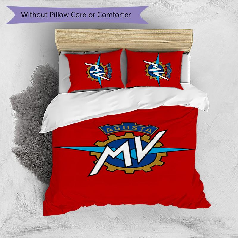 Mv Agusta Printed 3PCS Bedding Set Soft Breathable Duvet Cover Pillowcases Set Washable Bedroom Decor Home Gift