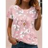 New In Summer Women's T Shirt Tee Floral Casual Holiday 3d Prints Daily Short Sleeve Tees Fashion Round Neck T Shirts for Women