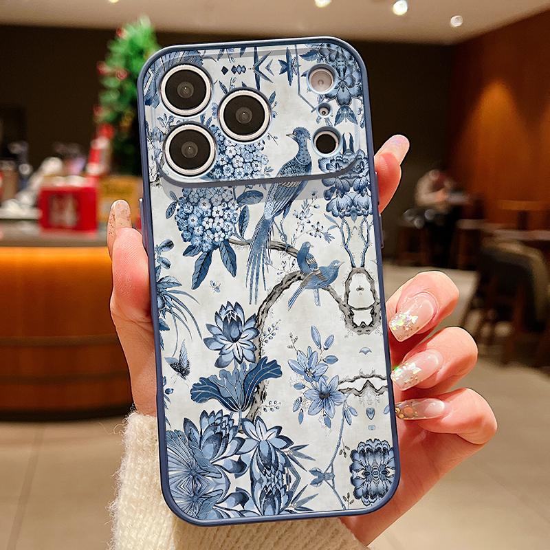 Чехол с узором «Цветы на дереве» для iPhone 17 Pro Max Чехол iPhone 16 15 14 13 Pro Max Магнитный для Magsafe Гибридный Тонкий Матовый Чехол