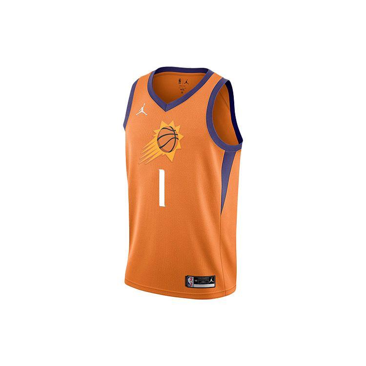 Jordan NBA Retro Ventilated Basketball Jersey Vest, Booker No. 1 Men Tops Orange CV9491-846
