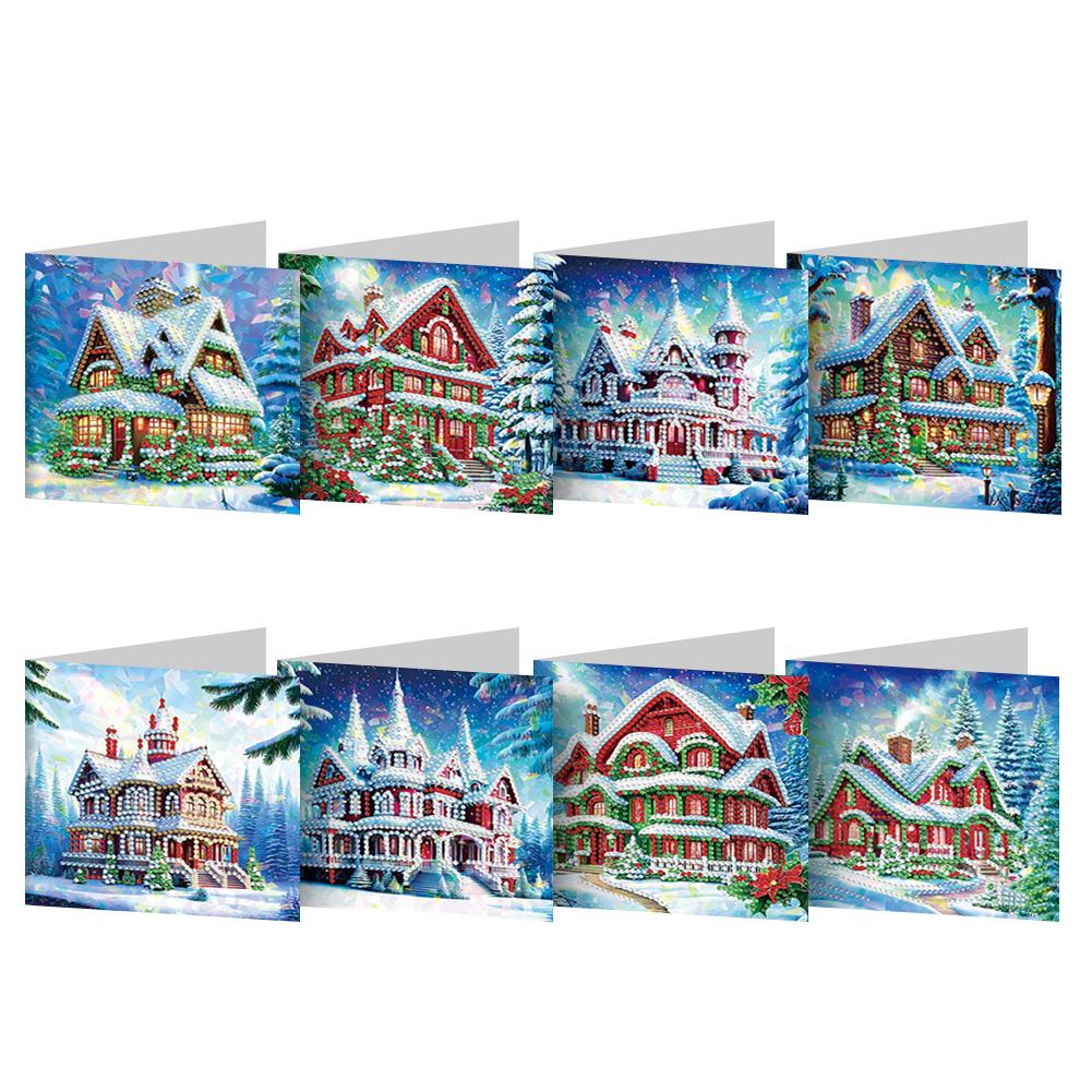 8/12 шт. Поздравительные открытки с алмазной вышивкой, Открытка-подарок с алмазной вышивкой ручной работы, Наборы карточек для 5D вышивки стразами для взрослых