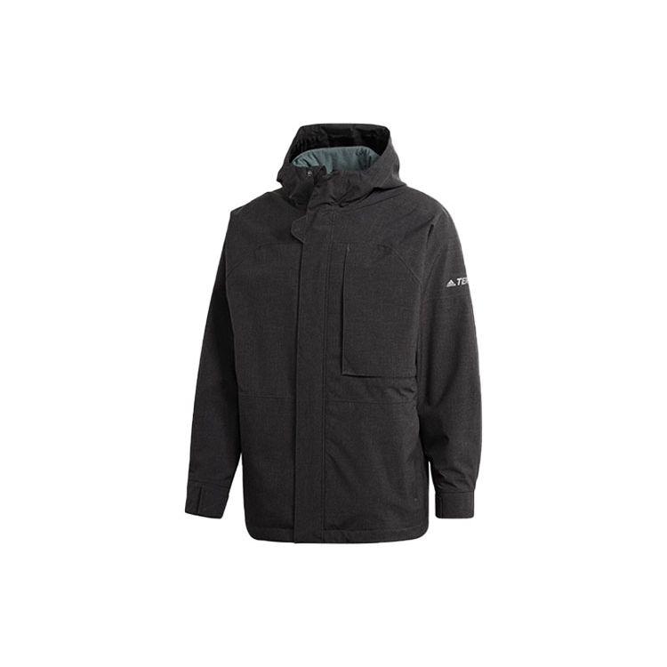 Adidas 3-In-1 Outdoor Sports Hooded Jacket Men Outerwear Black GE9893