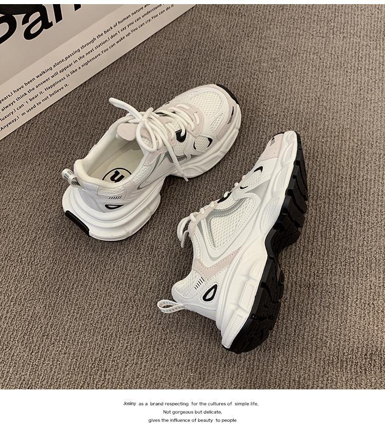 Женские дышащие сетчатые кроссовки Dad Shoes - весна/лето 2023 г., толстая подошва, повышенная прочность, амортизация, легкие, повседневные кроссовки для бега