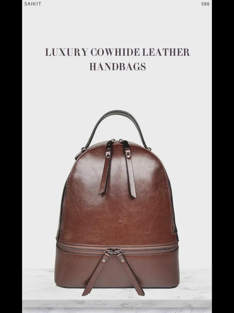 Women's Genuine Leather Cowhide Backpack - 2025 High-Grade, Fashionable, Large Capacity, Soft Leather Travel & Computer Bag