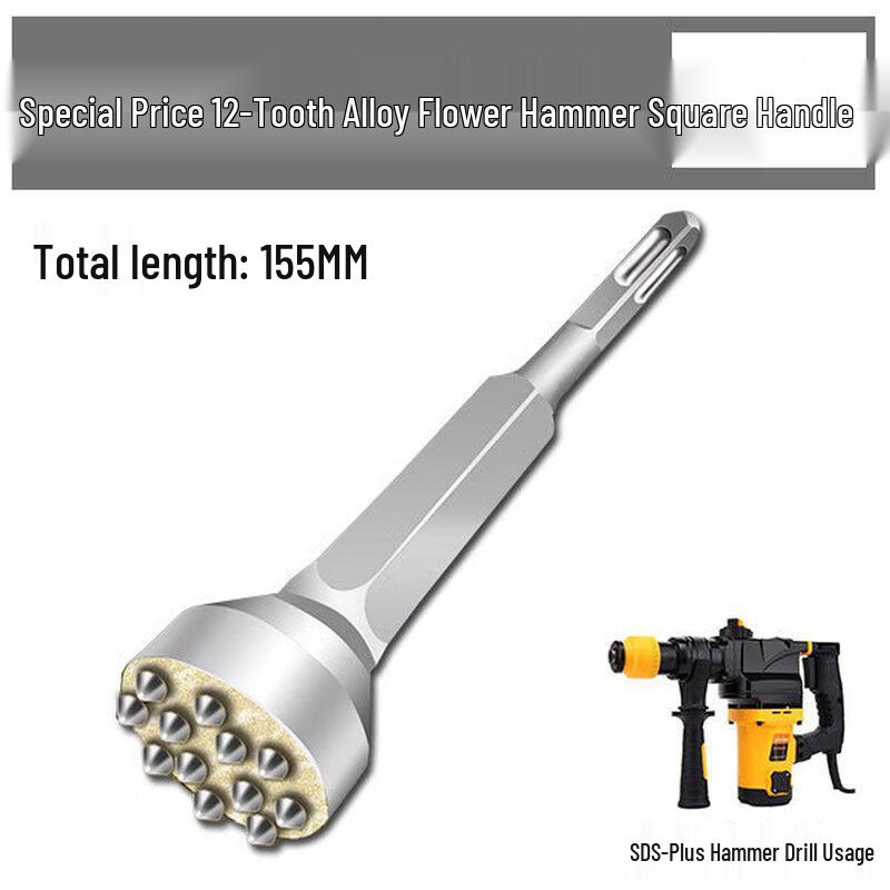 Alloy Square Shank 12-Tooth Bush Hammer